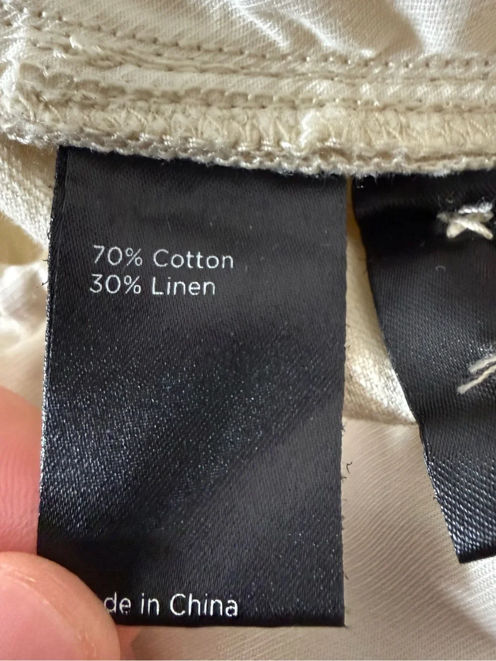 Flint and Tinder Athletic Tapered Fit Pants Mens Sz 36 Beige Cotton Linen Resort
